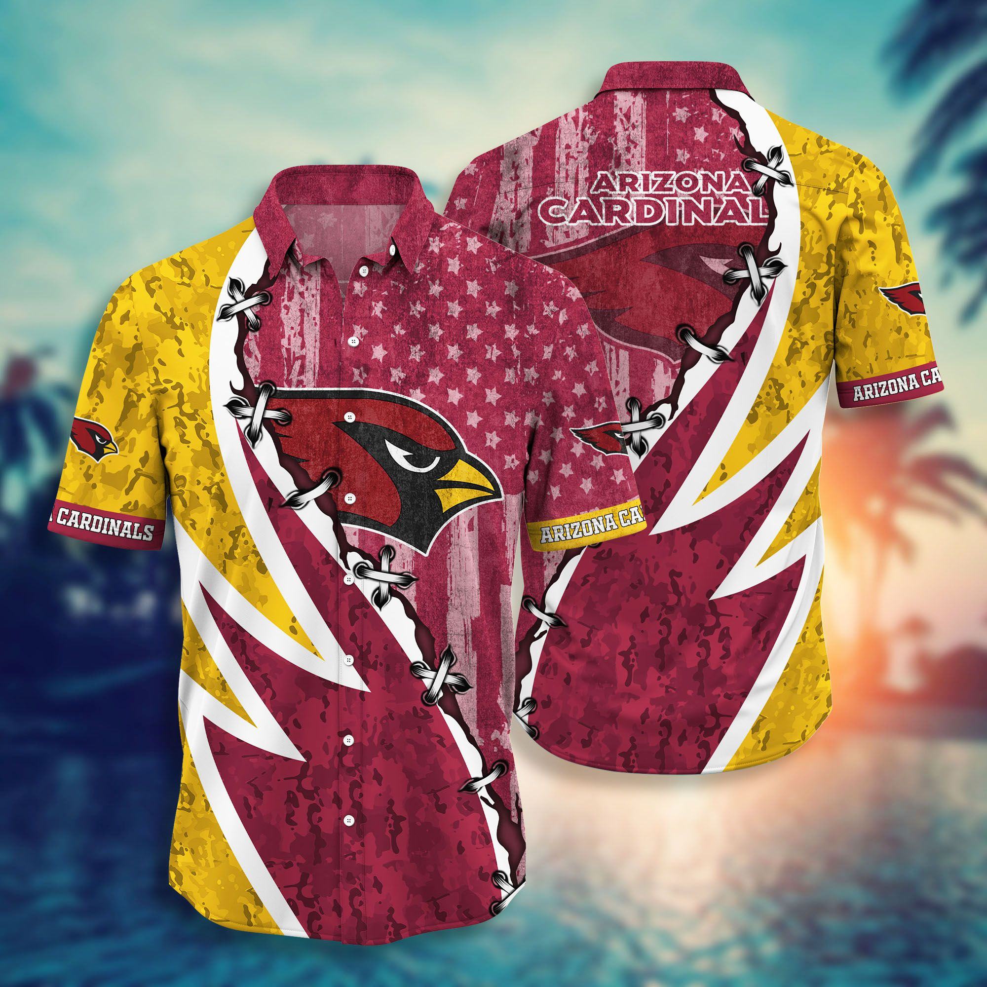 Arizona Cardinals Patriotic Surge Hawaiian Shirt