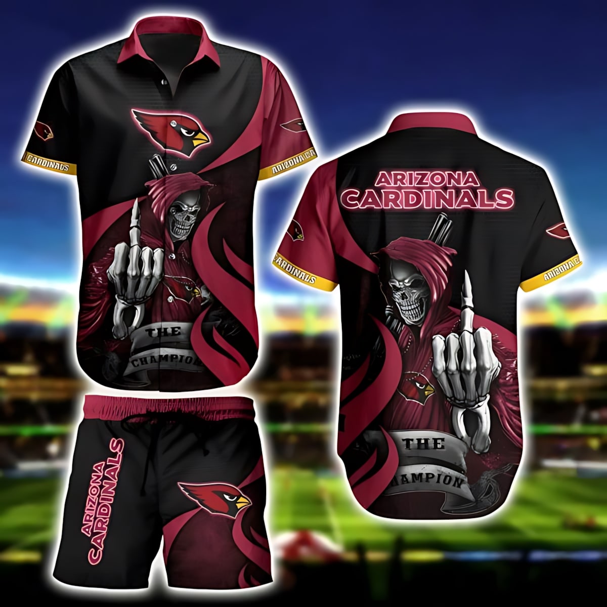 Arizona Cardinals Reaper Champion Hawaiian Shirt