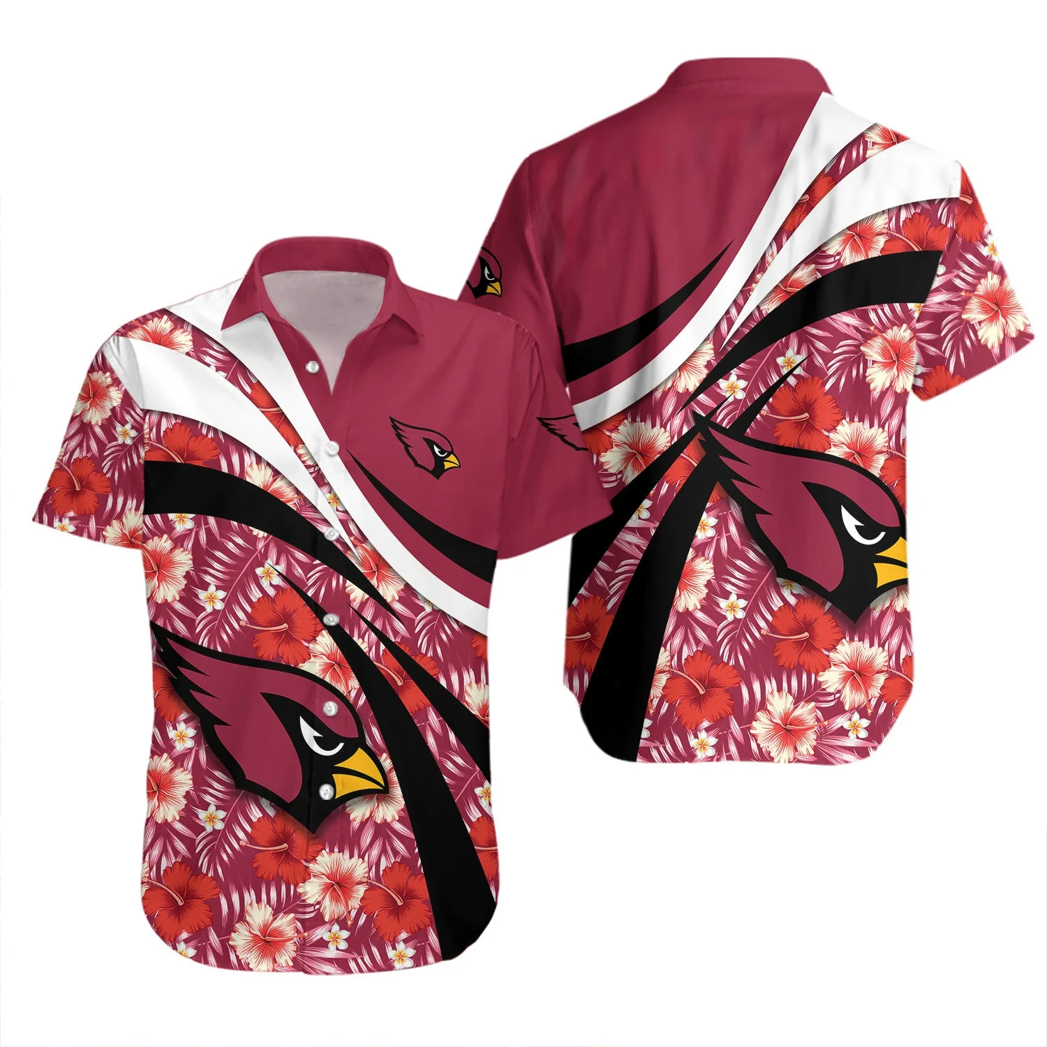 Arizona Cardinals Tropical Hibiscus Hawaiian Shirt