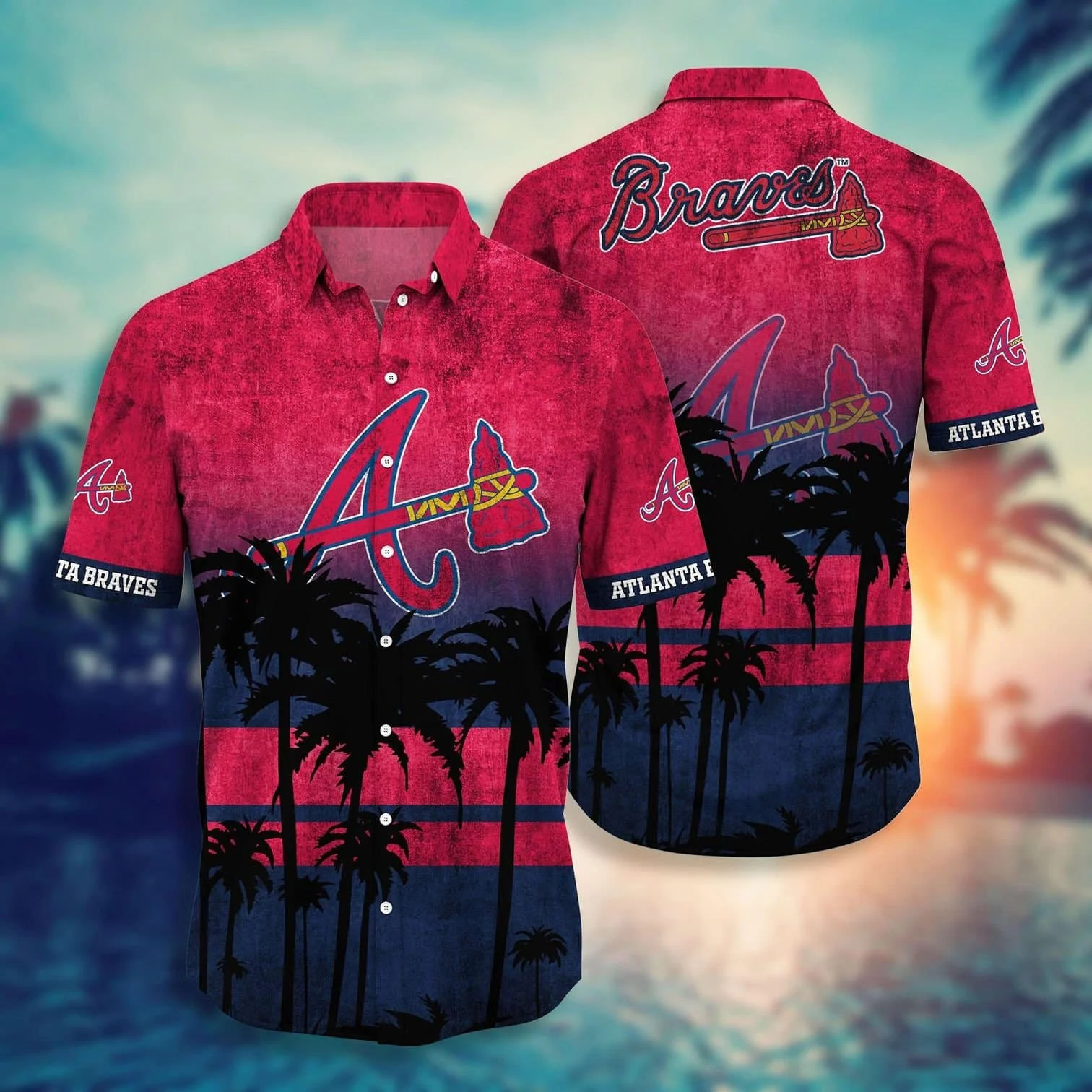 Atlanta Braves Tropical Horizon Hawaiian Shirt