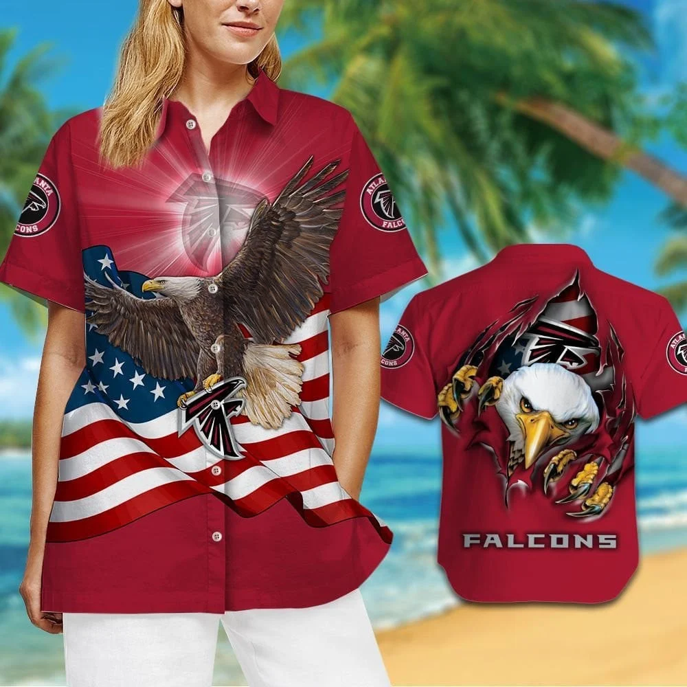 Atlanta Falcons Patriotic Eagle Hawaiian Shirt