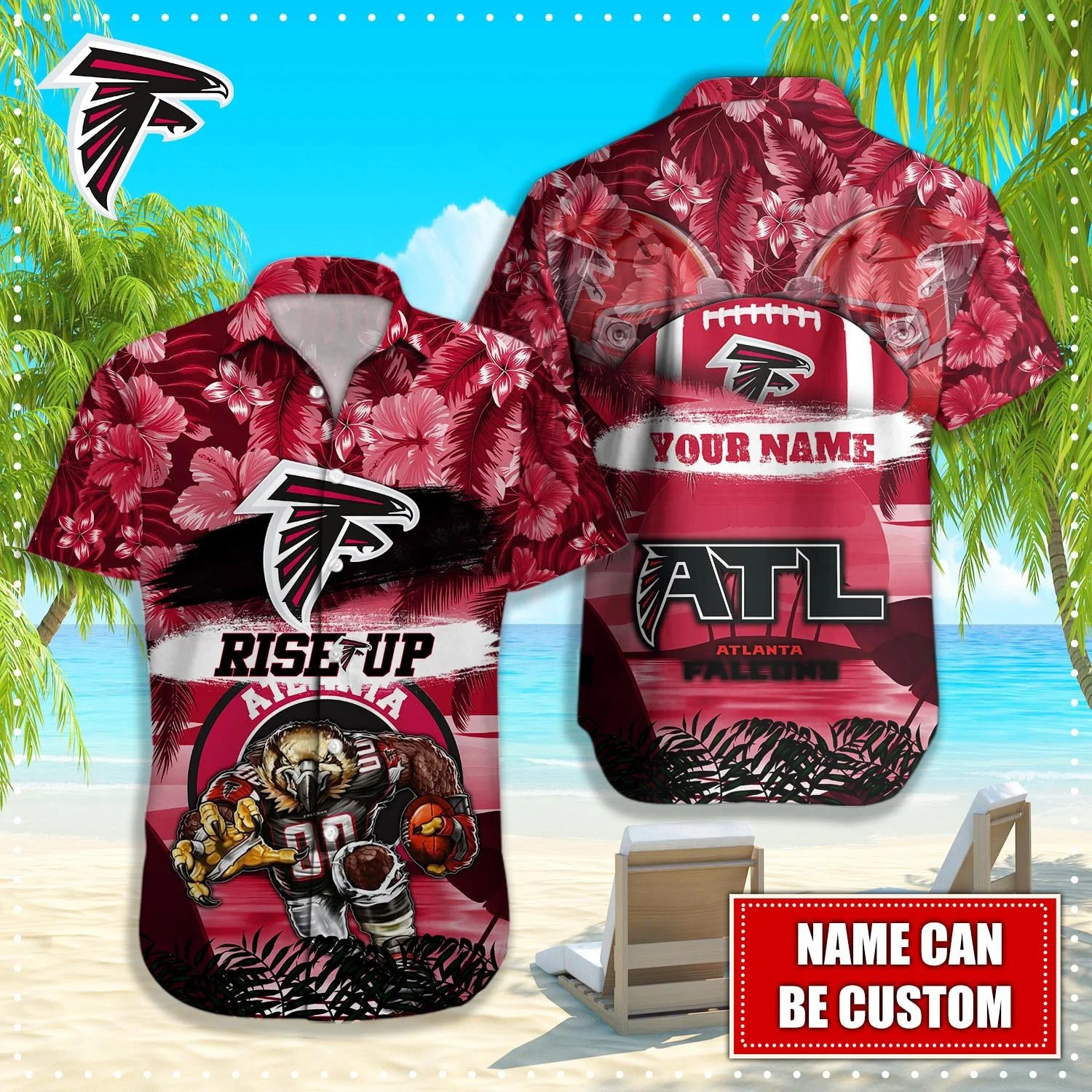 Atlanta Falcons Rise Up Tropical Hawaiian Shirt