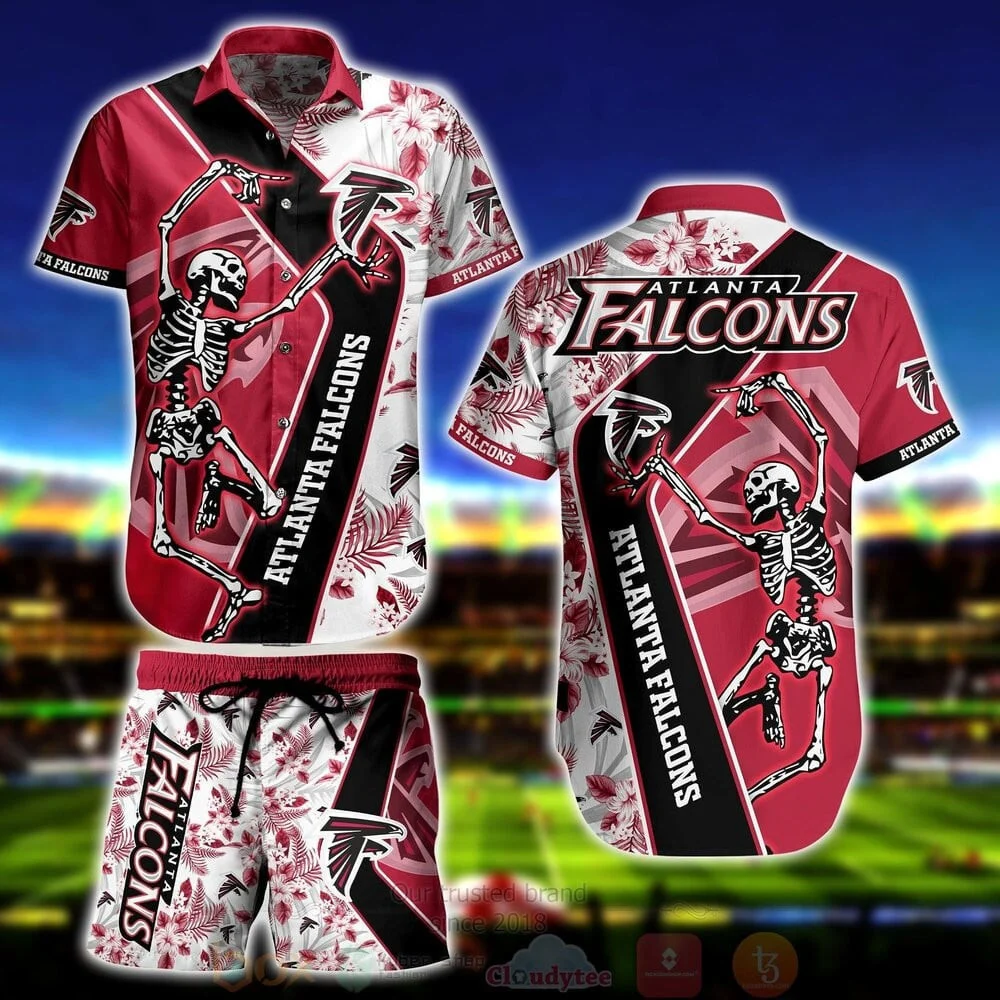Atlanta Falcons Skeleton Dance Hawaiian Shirt