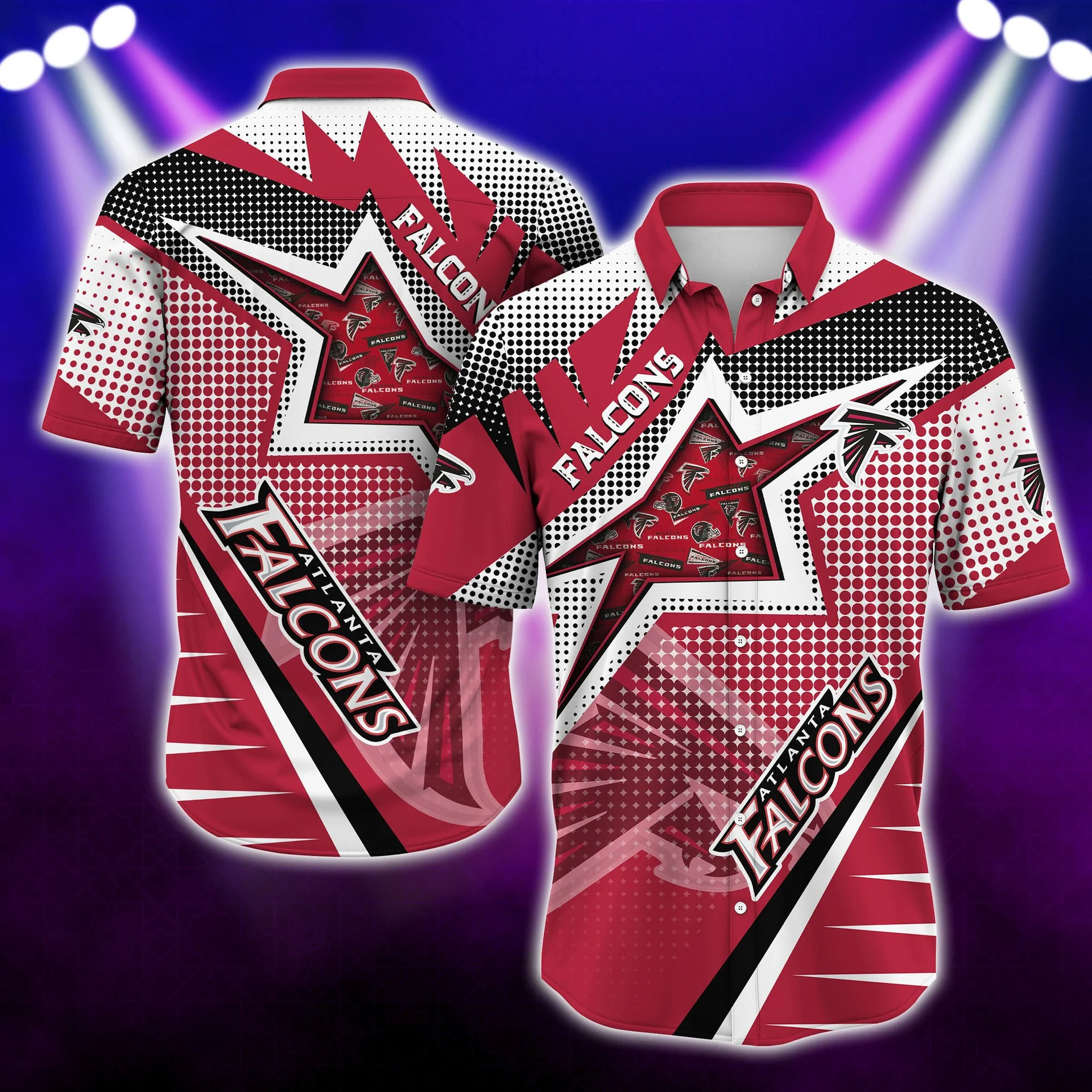 Atlanta Falcons Starburst Hawaiian Shirt