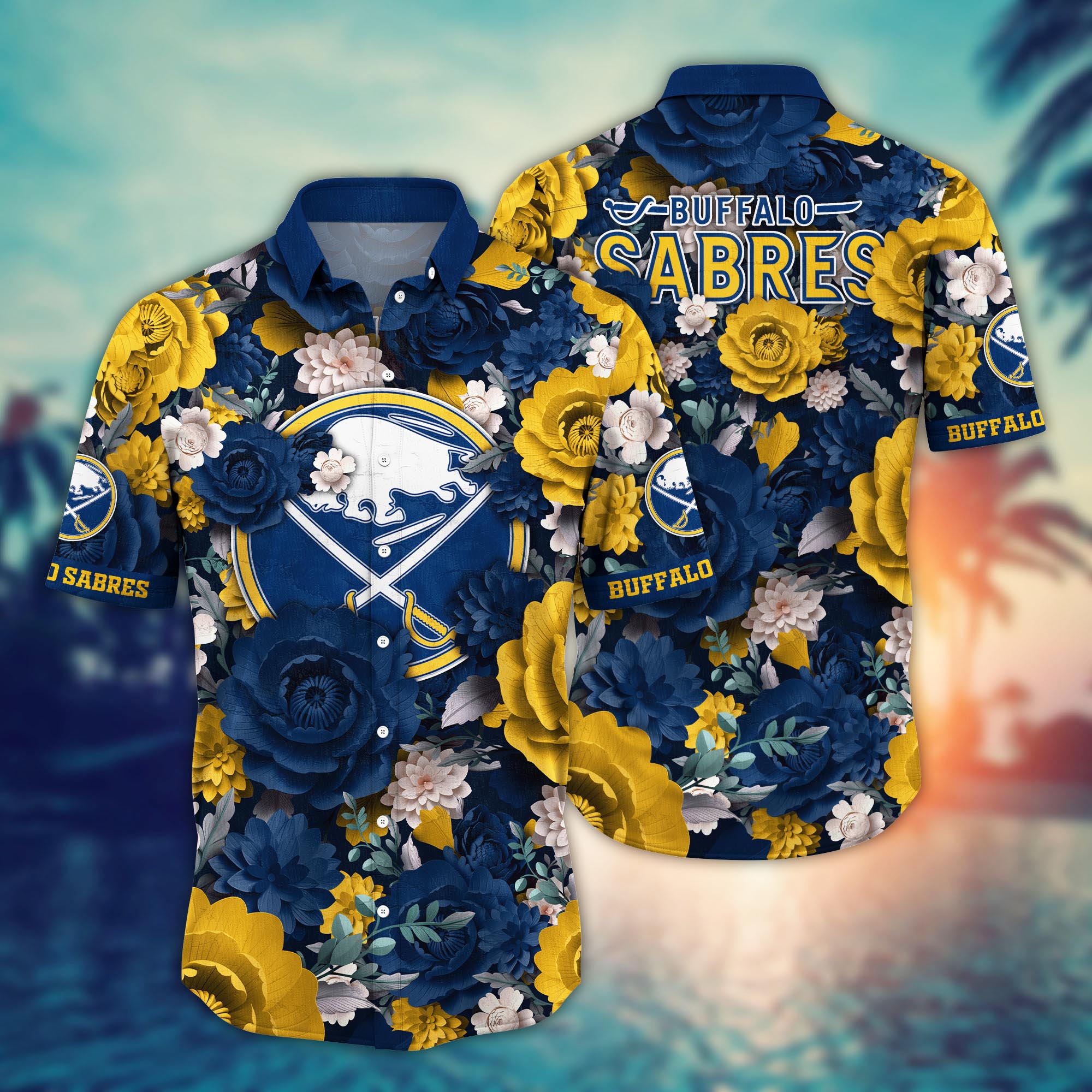 Buffalo Sabres Lux Bloom Hawaiian Shirt