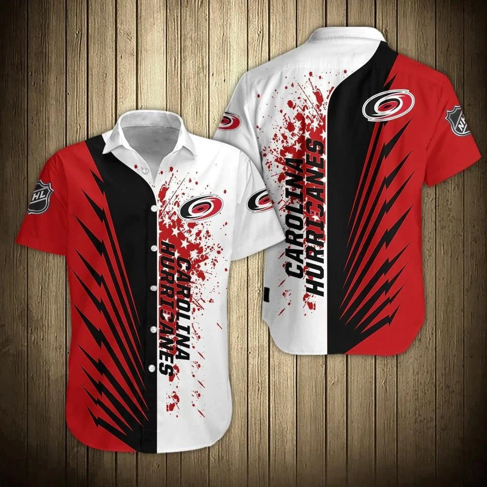 Carolina Hurricanes Splatter Surge Hawaiian Shirt