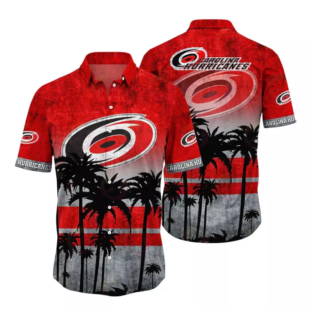 Carolina Hurricanes Sunset Palms Hawaiian Shirt