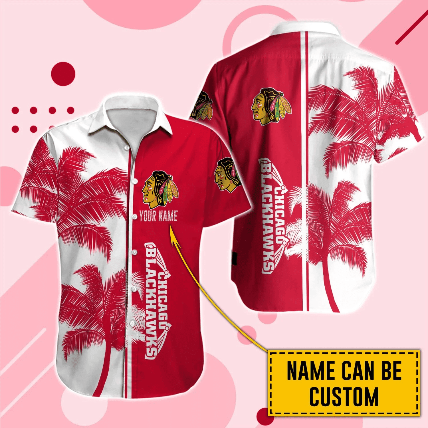 Chicago Blackhawks Palm Paradise Custom Hawaiian Shirt