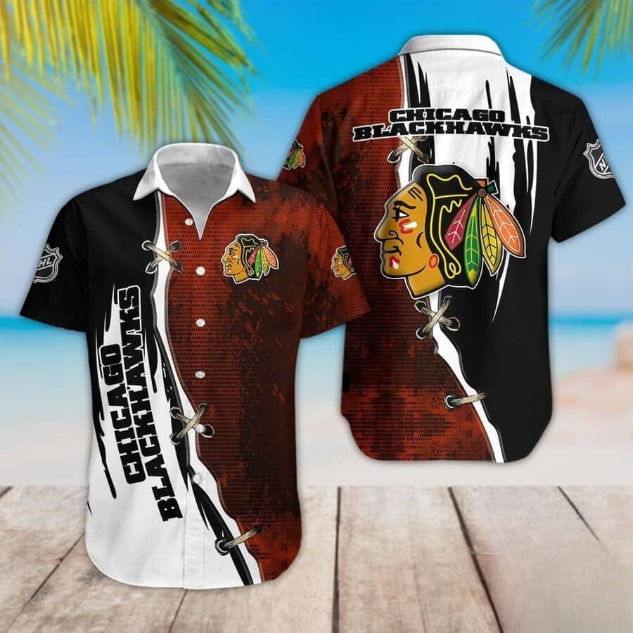 Chicago Blackhawks Rugged Split Hawaiian Shirt