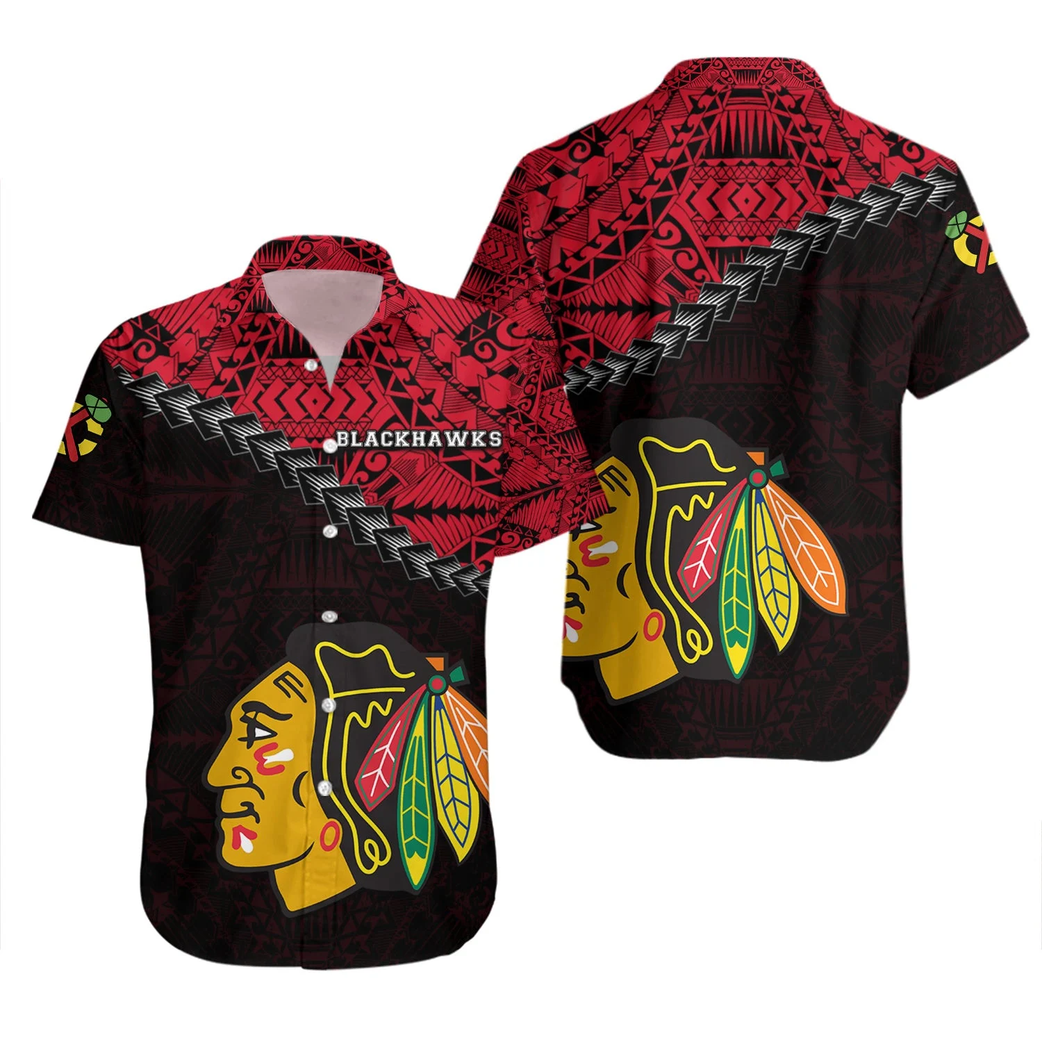 Chicago Blackhawks Tribal Legacy Hawaiian Shirt