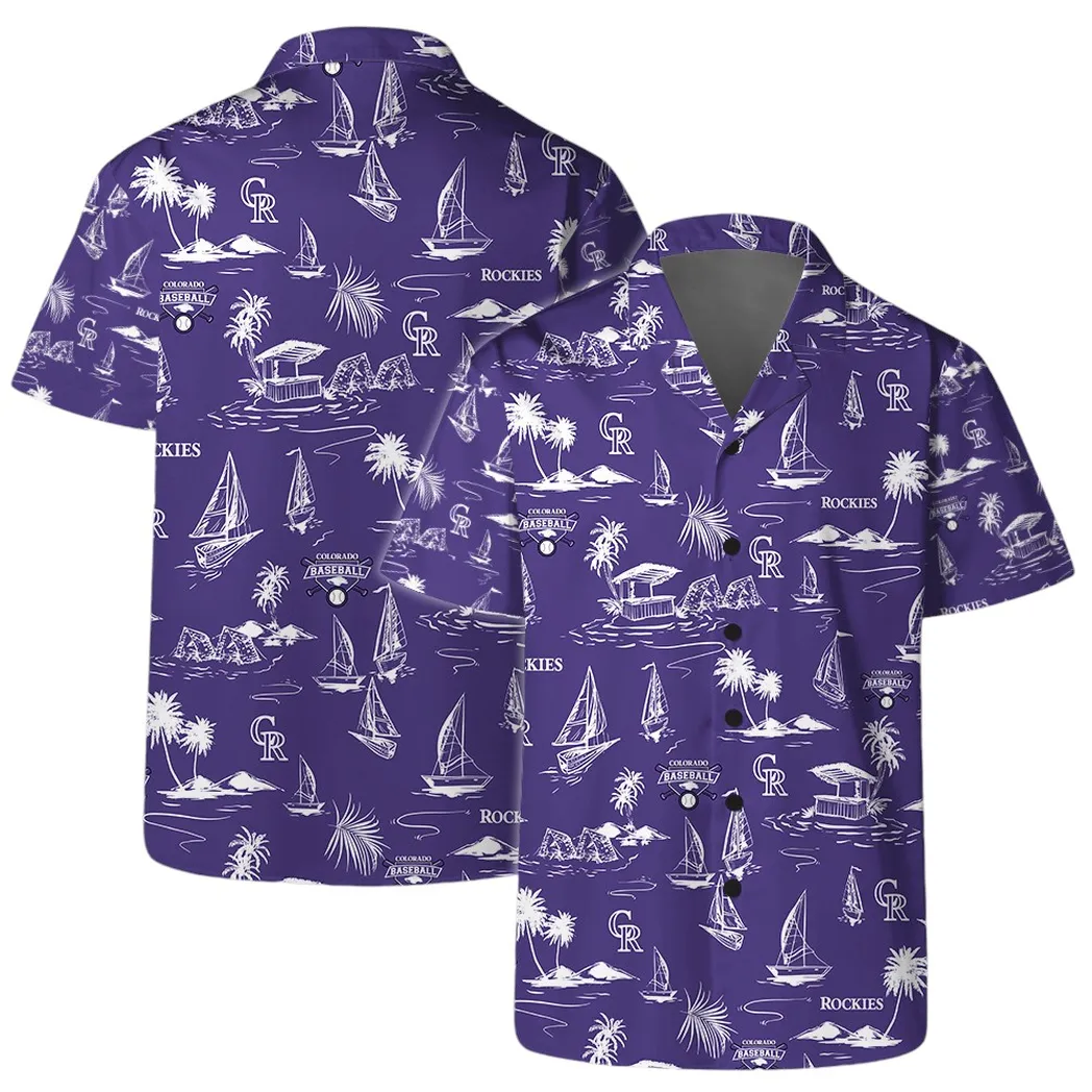 Colorado Rockies Coastal Sail Hawaiian Shirt
