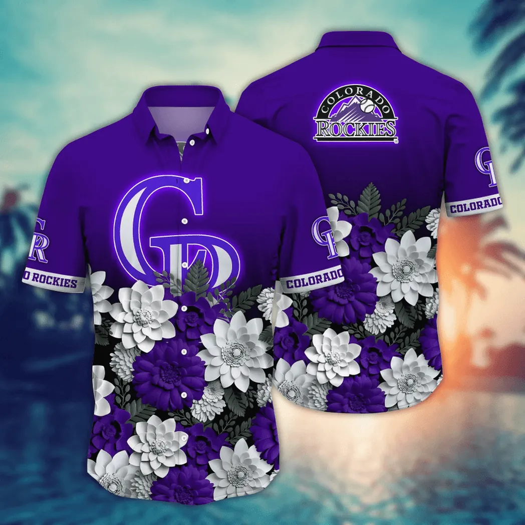 Colorado Rockies Dahlia Elegance Hawaiian Shirt