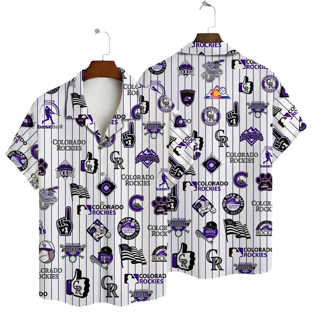 Colorado Rockies Iconic Collage Hawaiian Shirt