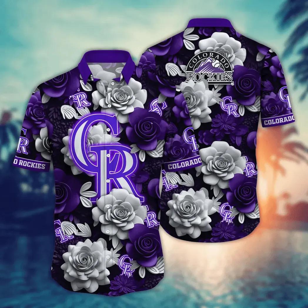 Colorado Rockies Rose Elegance Hawaiian Shirt