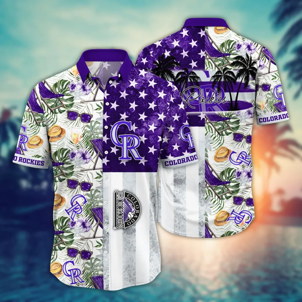 Colorado Rockies Stars and Tropics Hawaiian Shirt