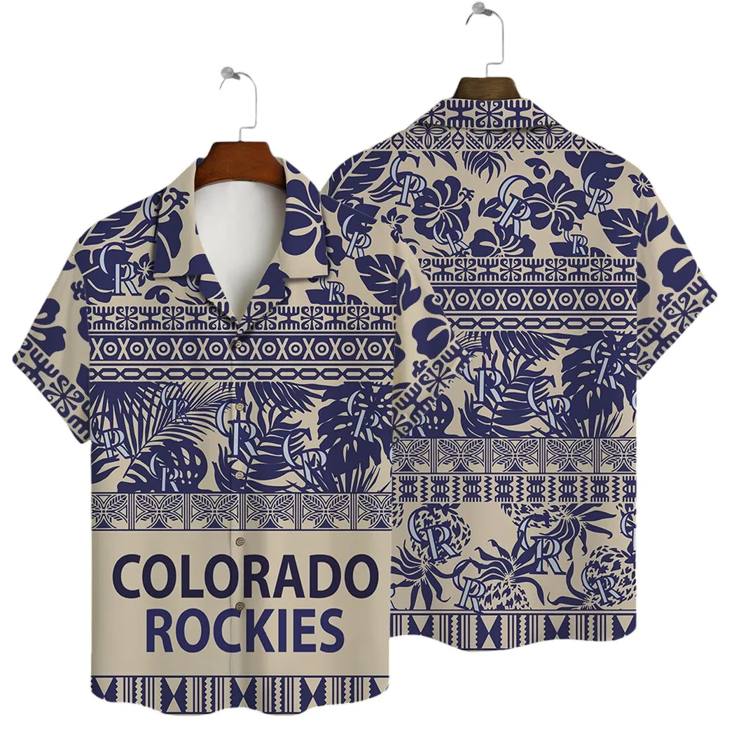Colorado Rockies Tribal Tropics Hawaiian Shirt
