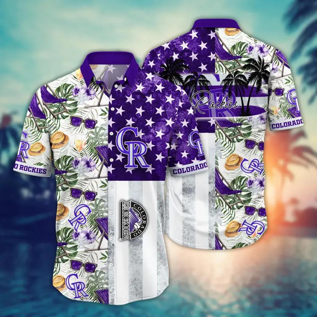 Colorado Rockies Tropical Stars Hawaiian Shirt