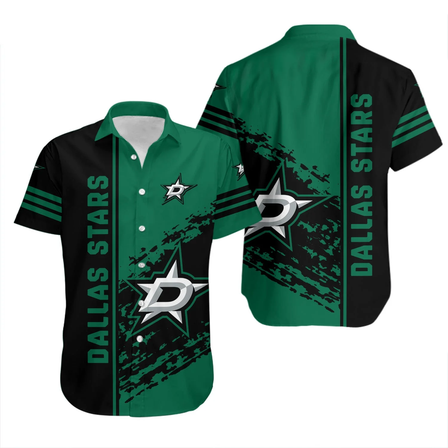 Dallas Stars Dynamic Stripe Hawaiian Shirt