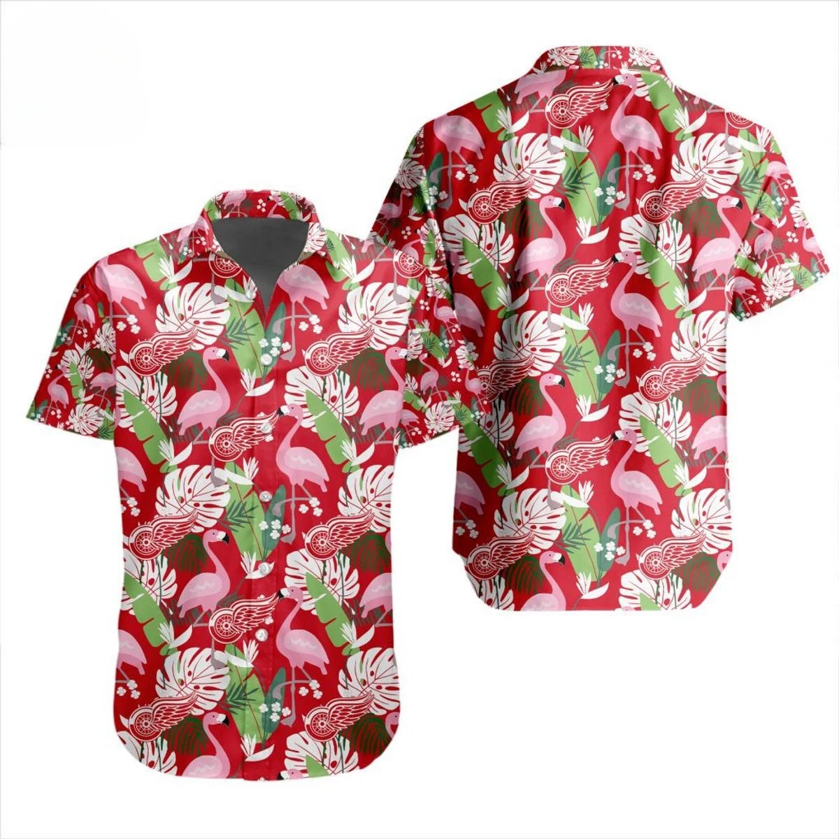 Detroit Red Wings Flamingo Paradise Hawaiian Shirt