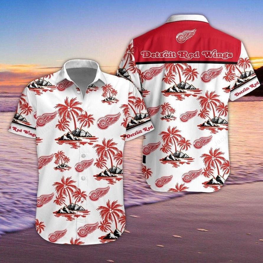 Detroit Red Wings Tropical Paradise Hawaiian Shirt