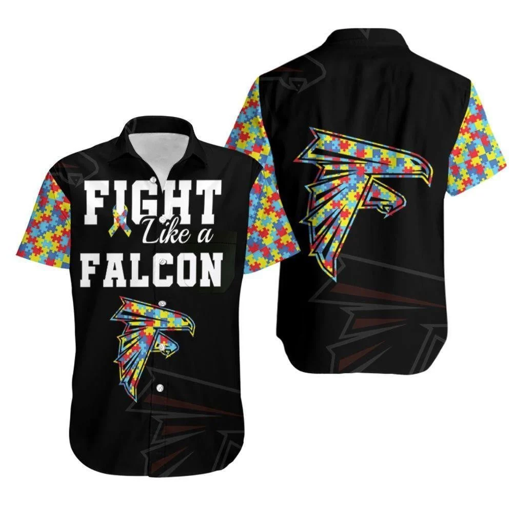 Fight Like A Atlanta Falcons Autism Support Hawaiian Shirt