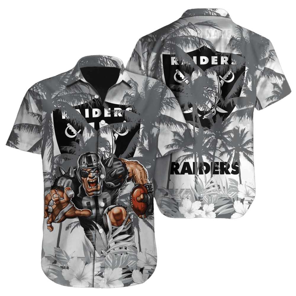 Las Vegas Raiders Shadow Jungle Hawaiian Shirt