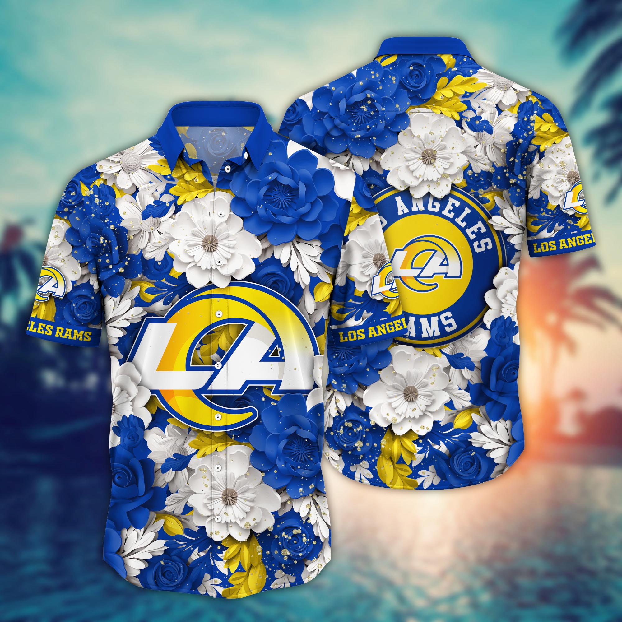 Los Angeles Rams Floral Elegance Hawaiian Shirt