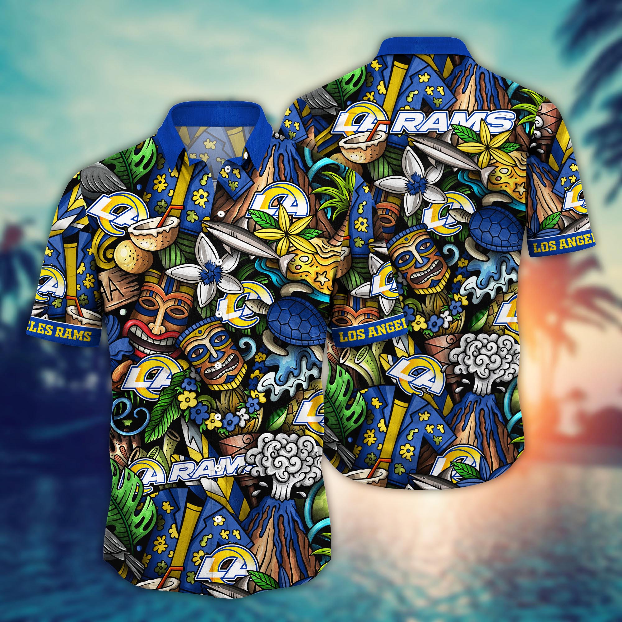 Los Angeles Rams Island Adventure Hawaiian Shirt