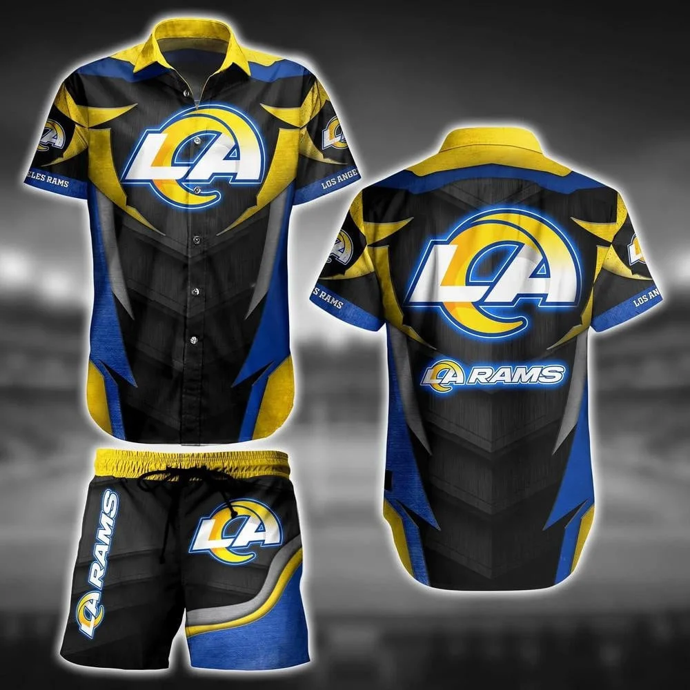 Los Angeles Rams Lightning Edge Hawaiian Shirt