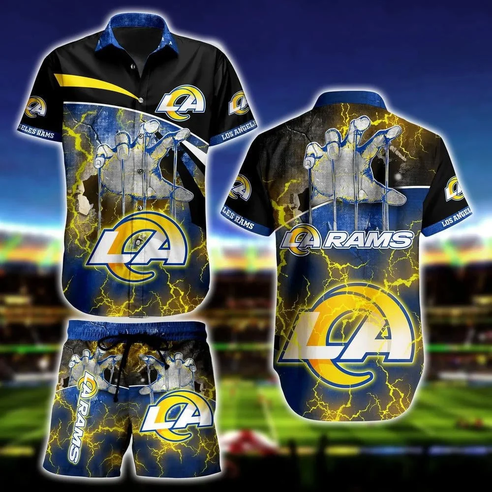 Los Angeles Rams Lightning Grip Hawaiian Shirt