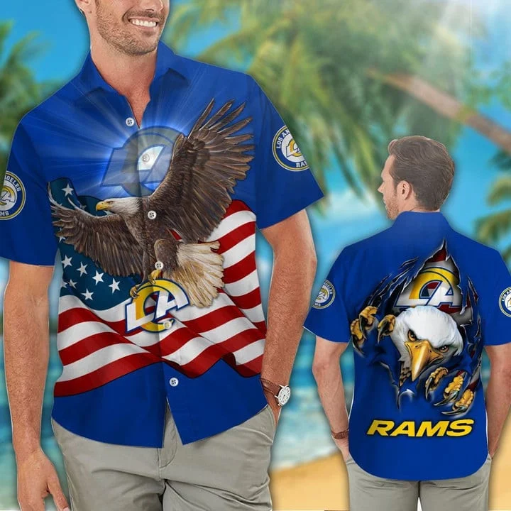 Los Angeles Rams Patriotic Eagle Hawaiian Shirt