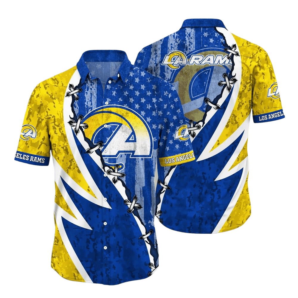 Los Angeles Rams Starry Lace-Up Hawaiian Shirt