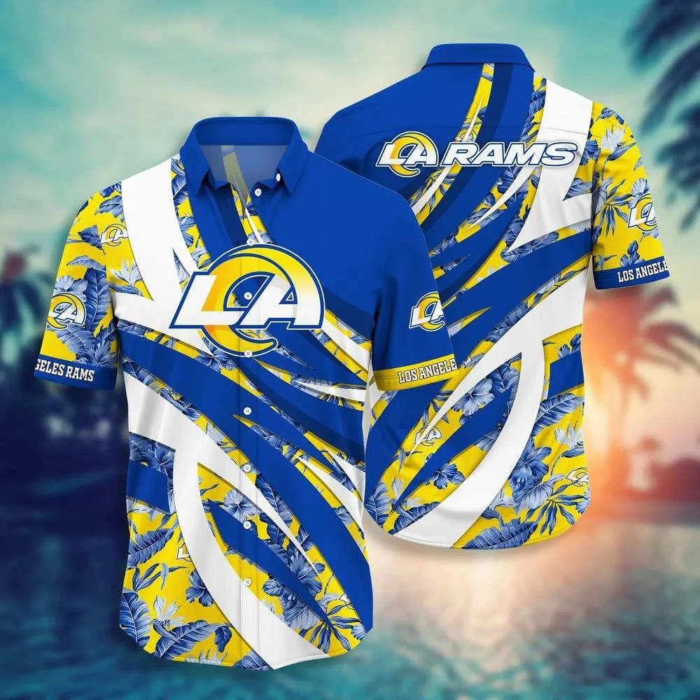 Los Angeles Rams Tropical Waves Hawaiian Shirt