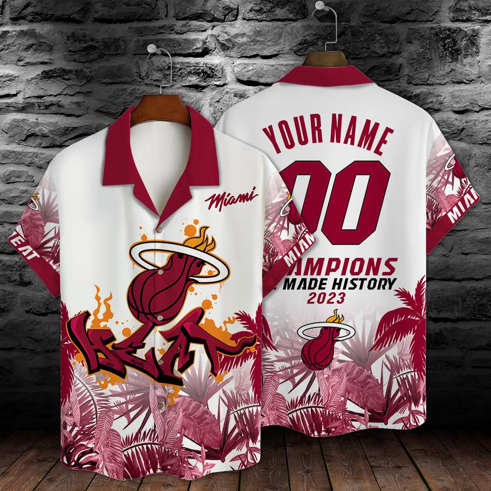 Miami Heat Champions Graffiti Hawaiian Shirt