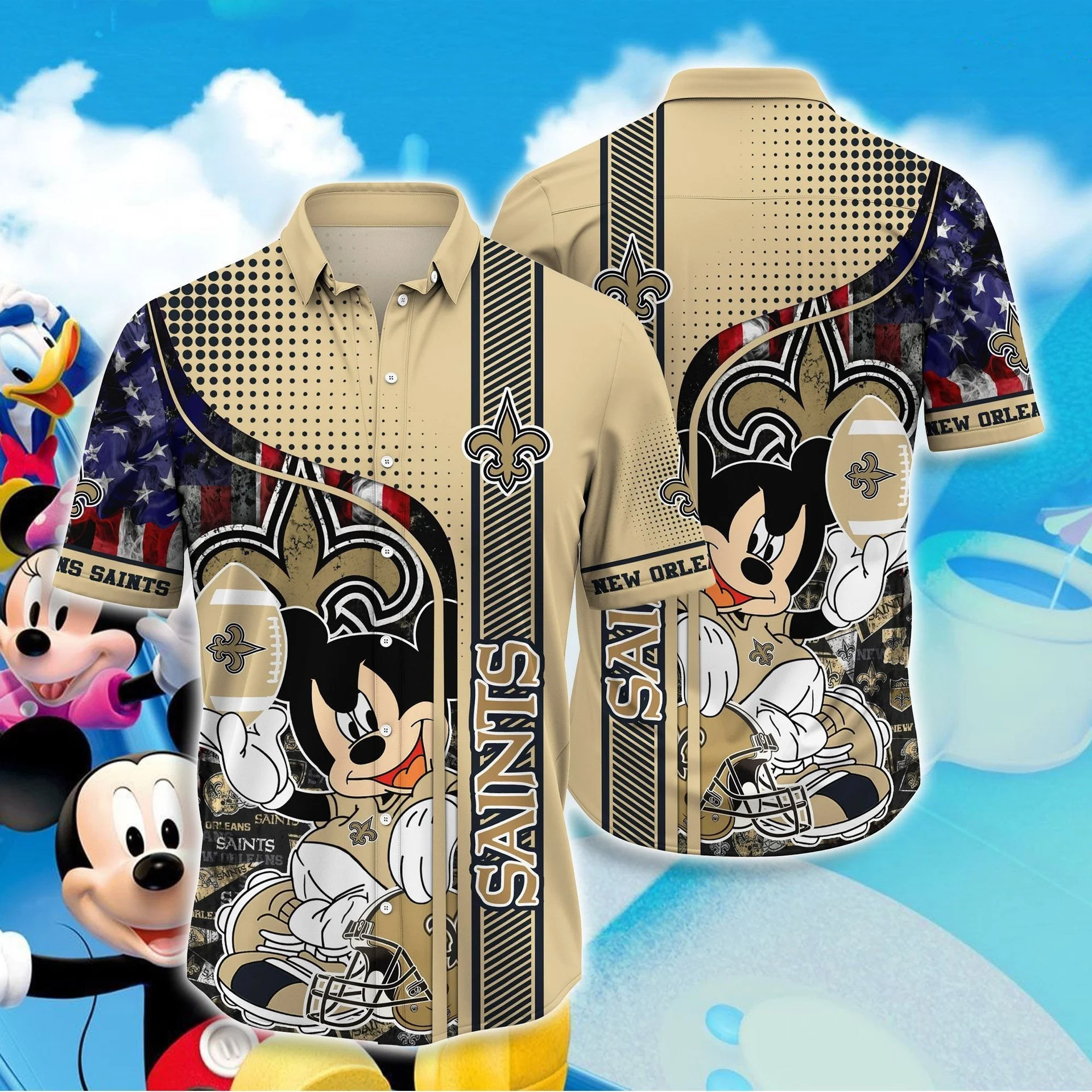 New Orleans Saints Americana Playmaker Hawaiian Shirt