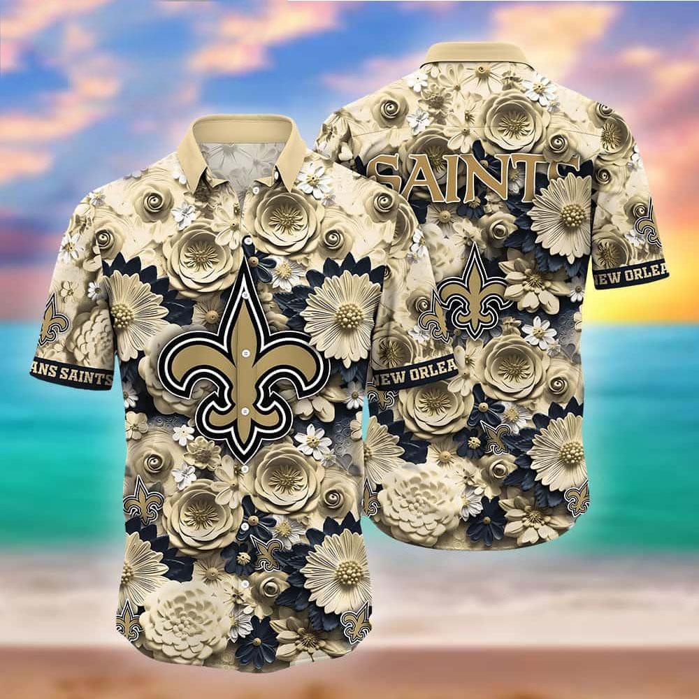 New Orleans Saints Sunset Blossom Hawaiian Shirt