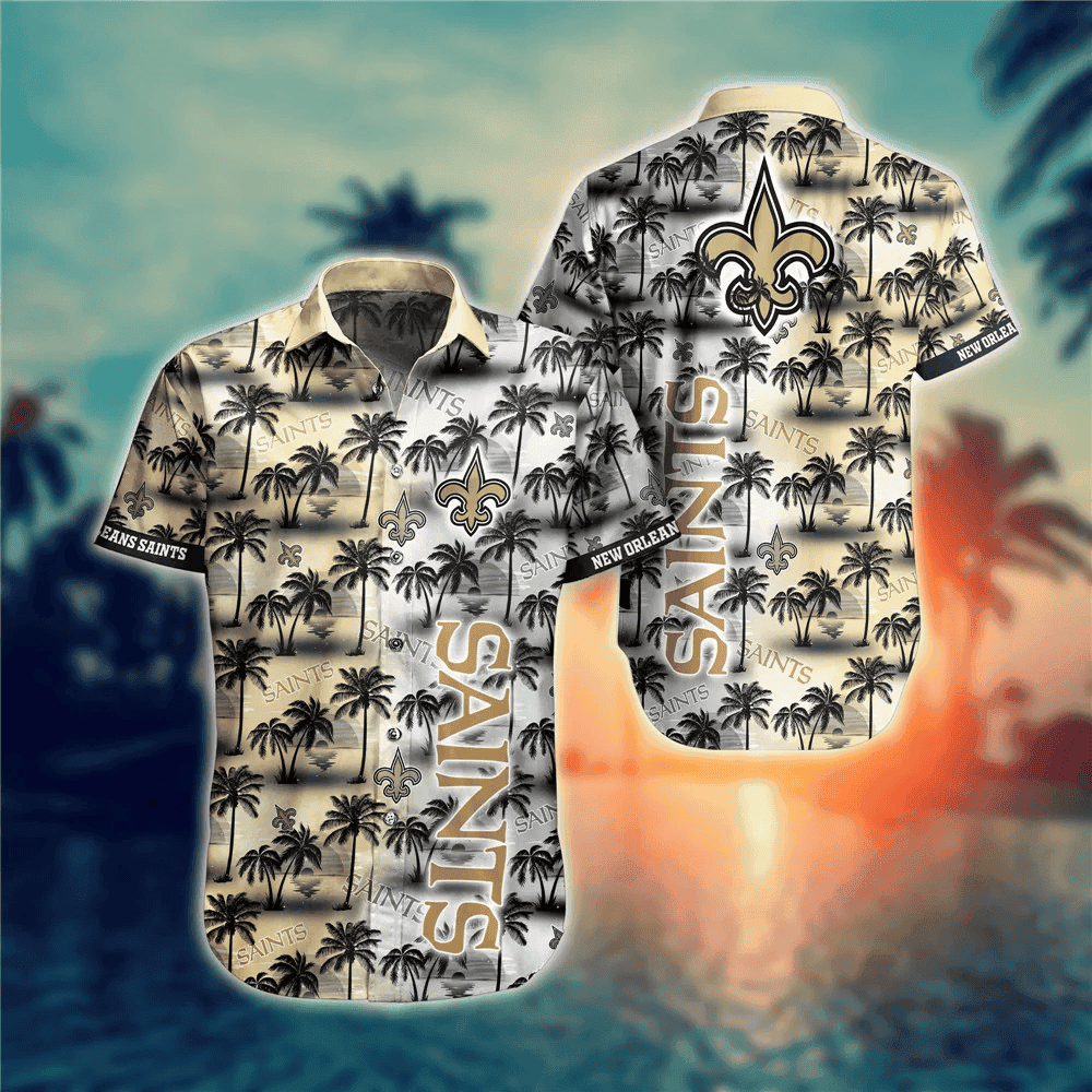 New Orleans Saints Sunset Paradise Hawaiian Shirt