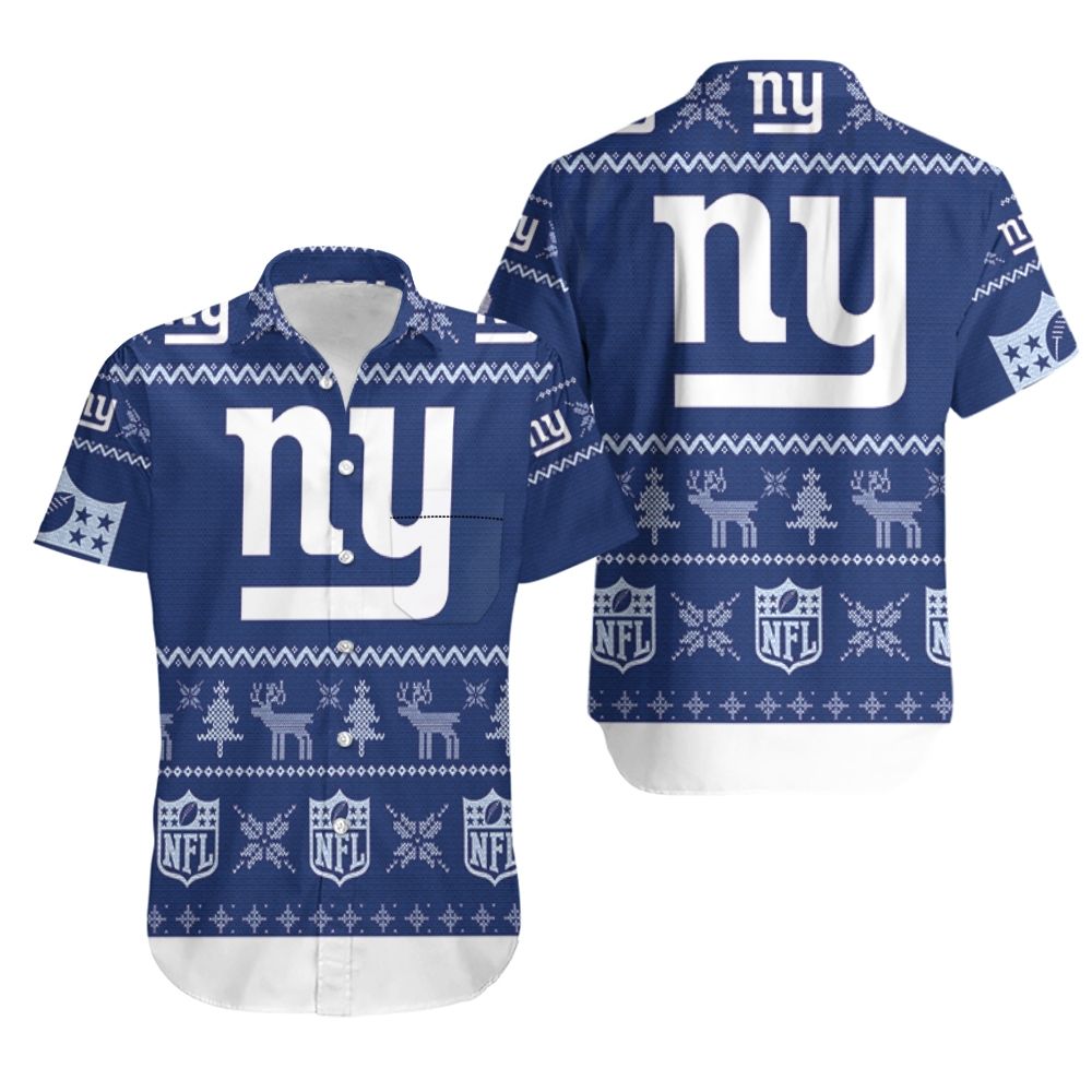 New York Giants Festive Knits Hawaiian Shirt