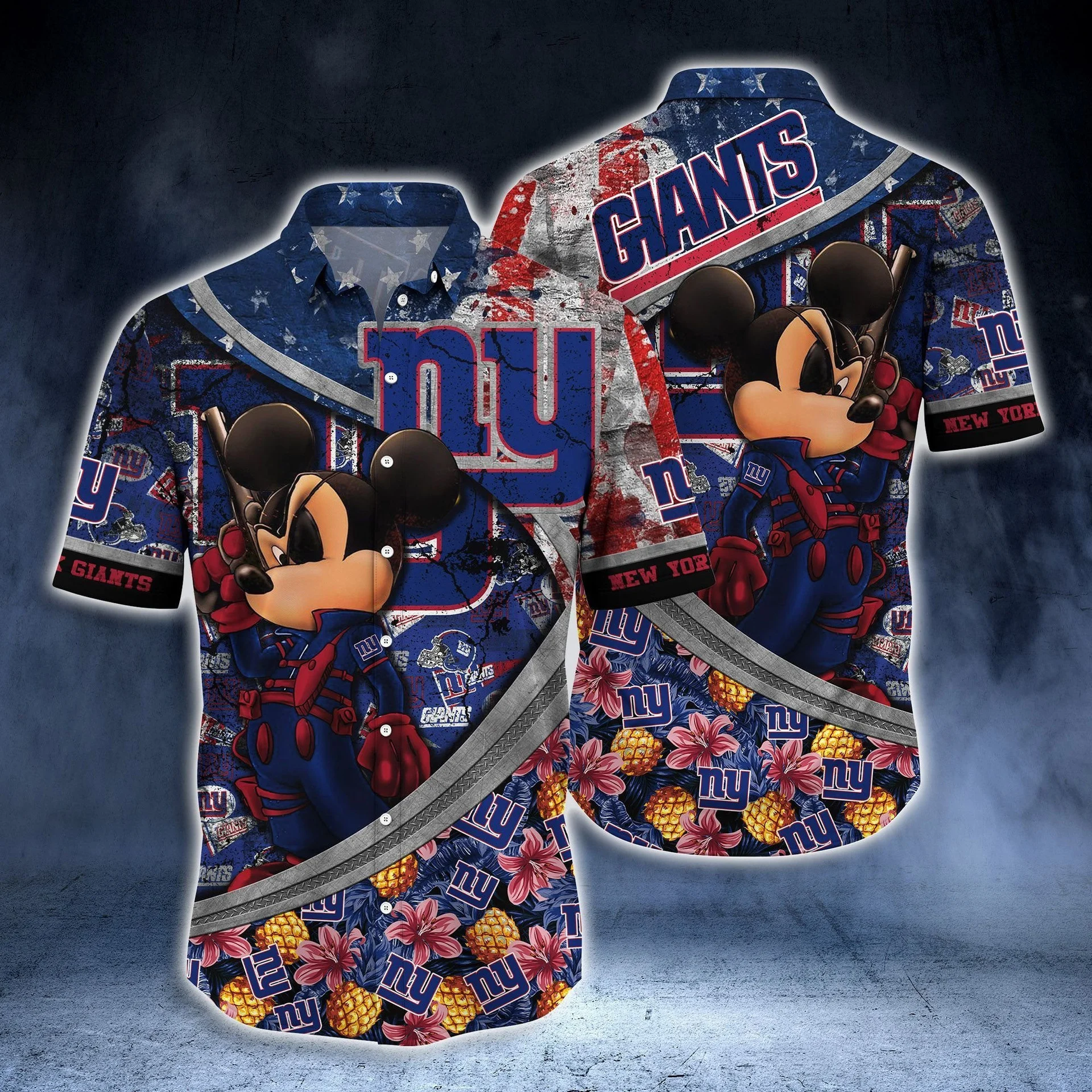 New York Giants Heroic Pineapple Hawaiian Shirt