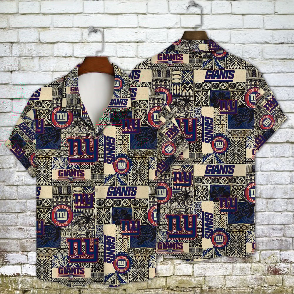 New York Giants Tribal Heritage Hawaiian Shirt