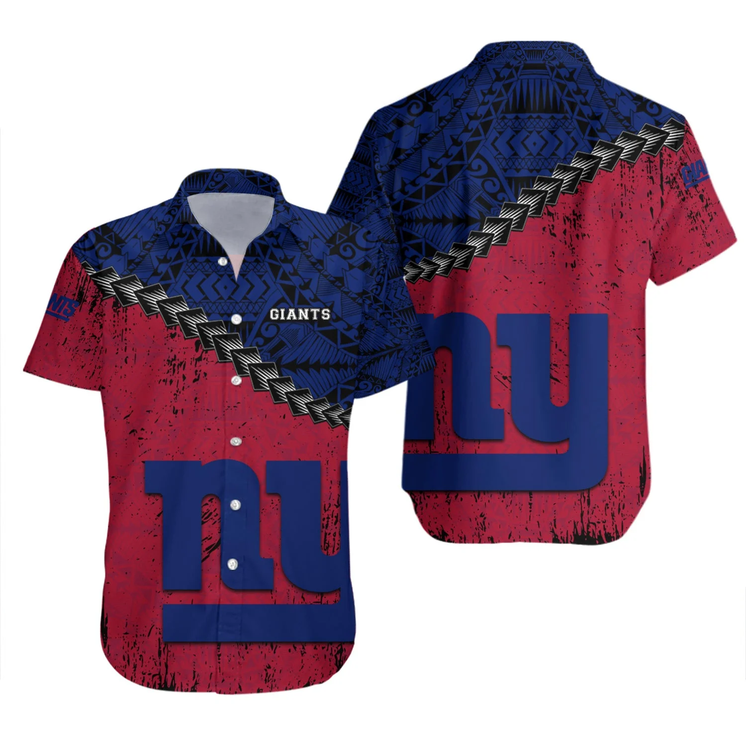 New York Giants Tribal Pride Hawaiian Shirt