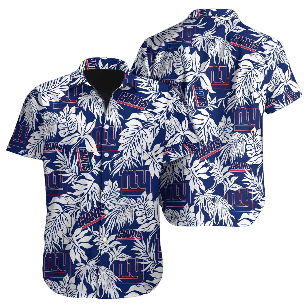 New York Giants Tropical Monstera Hawaiian Shirt