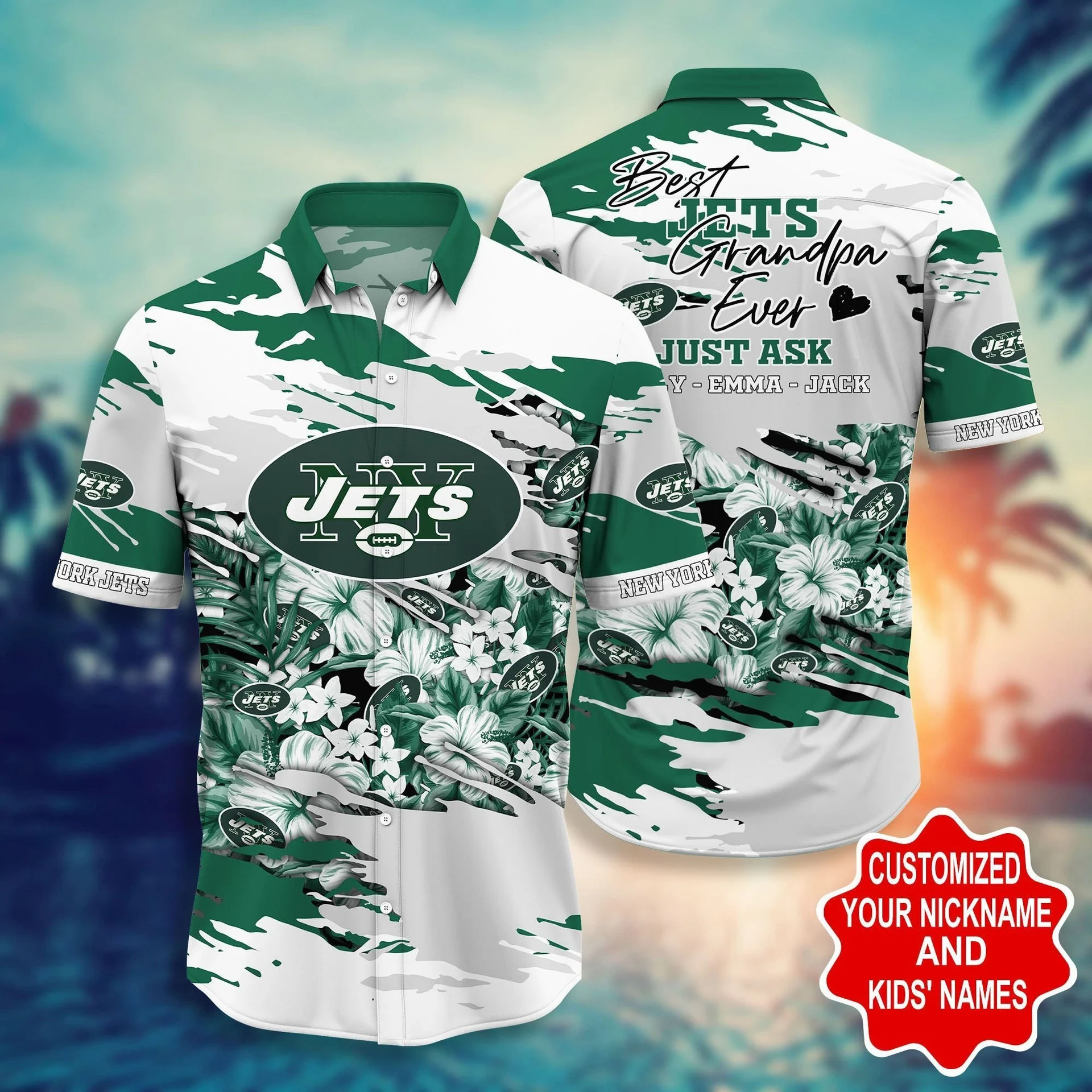 New York Jets Best Grandpa Ever Just Ask Hawaiian Shirt