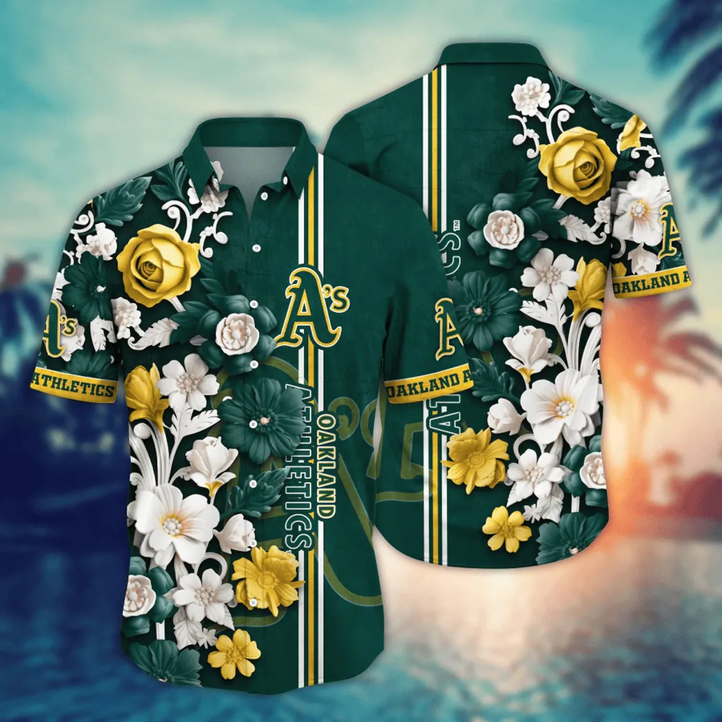 Oakland Athletics Elegant Floral Hawaiian Shirt