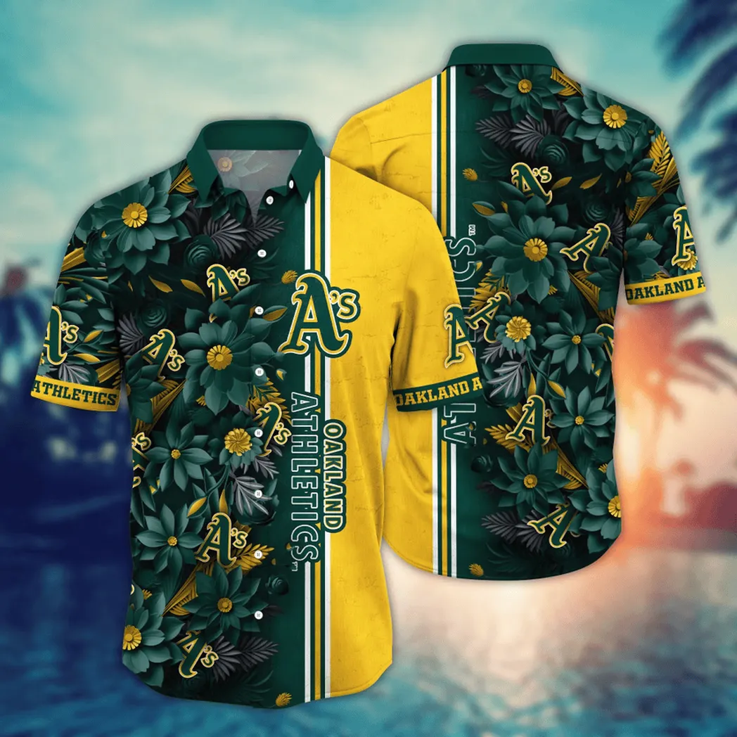 Oakland Athletics Golden Split Hawaiian Shirt