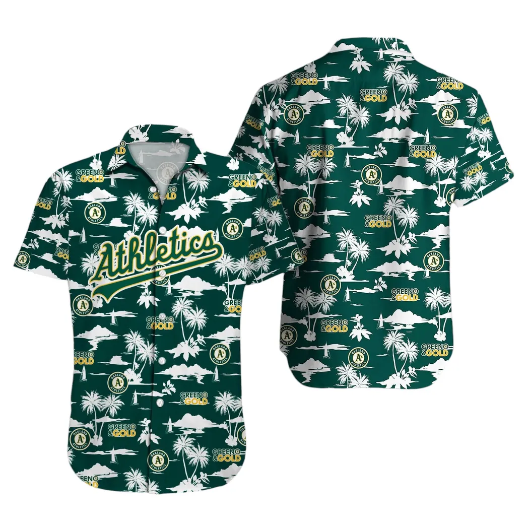 Oakland Athletics Green & Gold Island Hawaiian Shirt