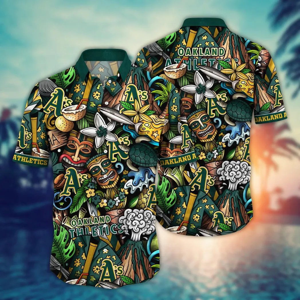 Oakland Athletics Island Tiki Hawaiian Shirt