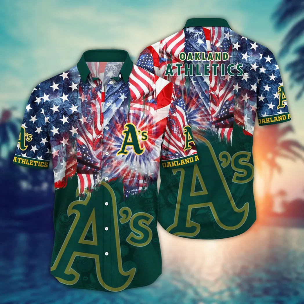 Oakland Athletics Stars and Stripes Hawaiian Shirt