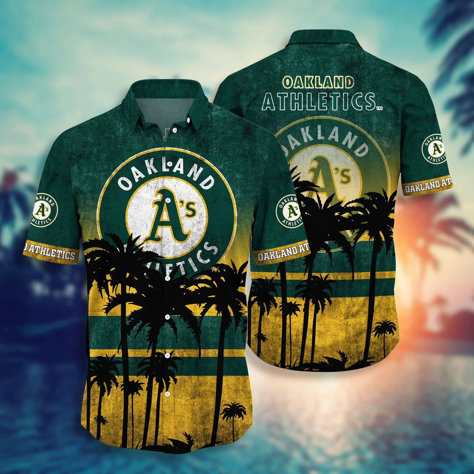 Oakland Athletics Sunset Glow Hawaiian Shirt