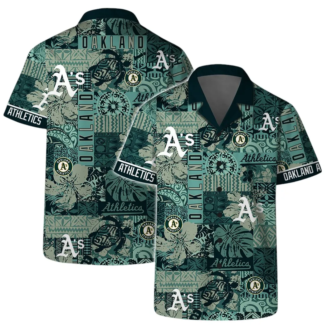 Oakland Athletics Tribal Patchwork Hawaiian Shirt
